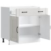 Kitchen Base Cabinet Lucca High Gloss White Engineered Wood