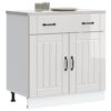 Kitchen Base Cabinet Lucca High Gloss White Engineered Wood