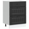 Kitchen Base Cabinet "Lucca" Black Engineered Wood