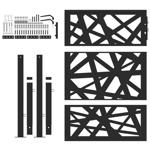 Garden Gate Black 100x125 cm Steel Light Design