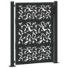Garden Gate Black 100x125 cm Steel Leaf Design
