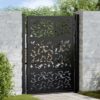 Garden Gate Black 100x125 cm Steel Leaf Design