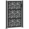 Garden Gate Black 100x150 cm Steel Leaf Design