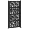 Garden Gate Black 100x200 cm Steel Leaf Design