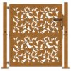 Garden Gate 100x100 cm Weathering Steel Leaf Design