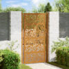 Garden Gate 100x175 cm Weathering Steel Leaf Design