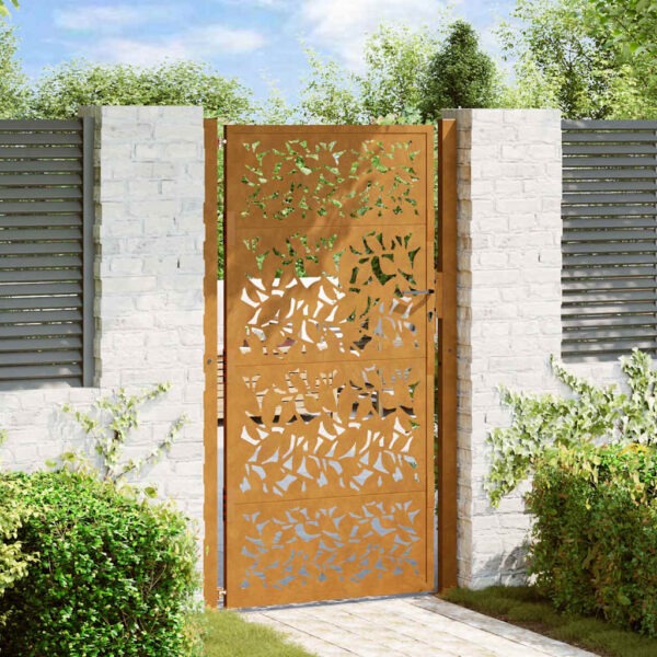 8721158572455_m_en_hd_1.jpg Garden Gate 100x200 cm Weathering Steel Leaf Design