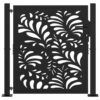 Garden Gate Black 100x100 cm Steel Wave  Design