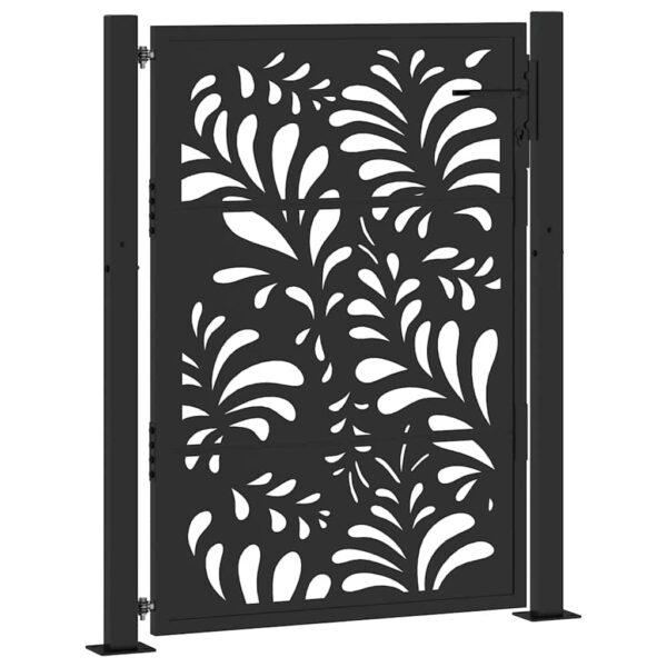 Garden Gate Black 100x125 cm Steel Wave  Design