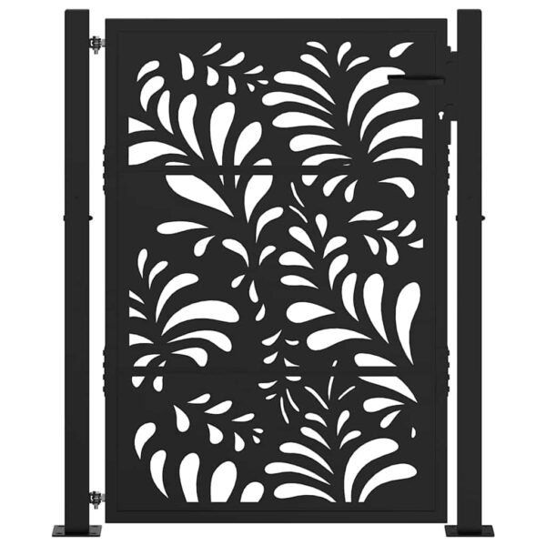 Garden Gate Black 100x125 cm Steel Wave  Design