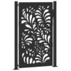 Garden Gate Black 100x150 cm Steel Wave  Design