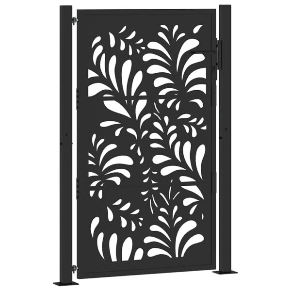 Garden Gate Black 100x150 cm Steel Wave  Design