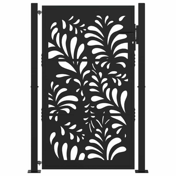 Garden Gate Black 100x150 cm Steel Wave  Design
