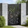 Garden Gate Black 100x150 cm Steel Wave  Design