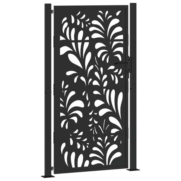 Garden Gate Black 100x175 cm Steel Wave  Design