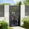 Garden Gate Black 100x175 cm Steel Wave  Design