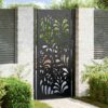 Garden Gate Black 100x200 cm Steel Wave  Design