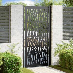 Garden Gate Black 100x200 cm Steel Trace  Design