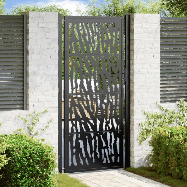 Garden Gate Black 100x200 cm Steel Trace  Design