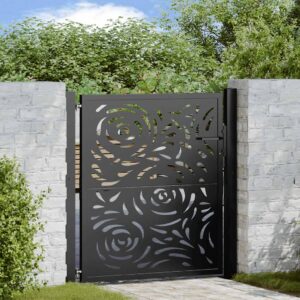 Garden Gate Black 100x100 cm Steel Flame  Design