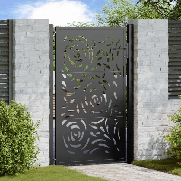 Garden Gate Black 100x150 cm Steel Flame  Design