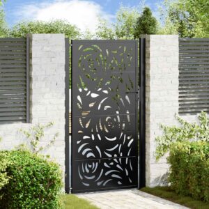 Garden Gate Black 100x175 cm Steel Flame  Design