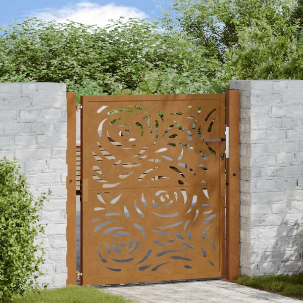 Garden Gate 100x100 cm Weathering Steel Flame Design