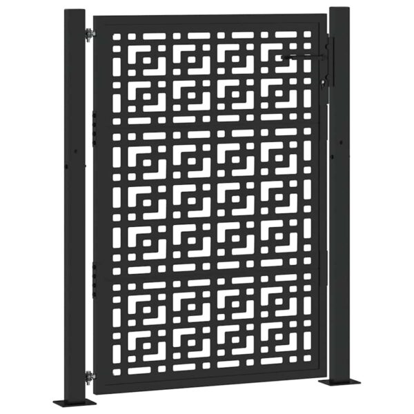 Garden Gate Black 100x125 cm Steel Cross  Design