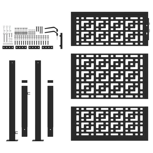 Garden Gate Black 100x125 cm Steel Cross  Design