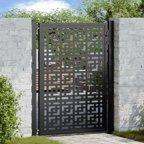 Garden Gate Black 100x125 cm Steel Cross  Design