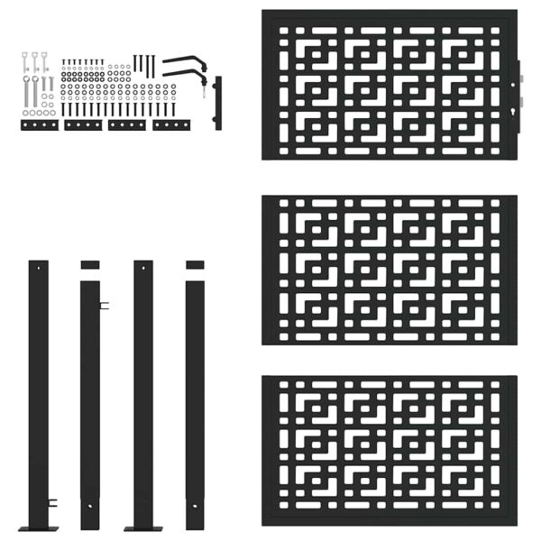 8721158572783_g_en_hd_2.jpg Garden Gate Black 100x150 cm Steel Cross Design