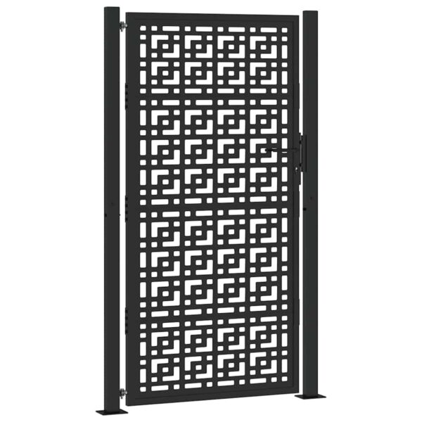 Garden Gate Black 100x175 cm Steel Cross  Design