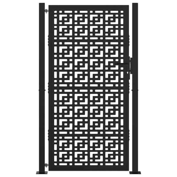 Garden Gate Black 100x175 cm Steel Cross  Design
