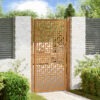 Garden Gate 100x175 cm Weathering Steel Cross Design