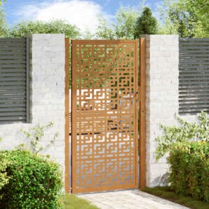 Garden Gate 100x175 cm Weathering Steel Cross Design