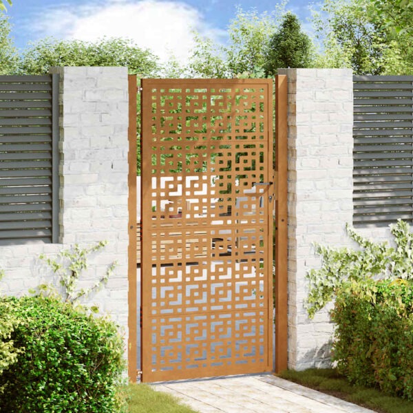 Garden Gate 100x200 cm Weathering Steel Cross Design