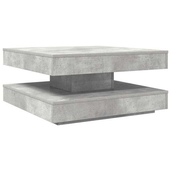 Coffee Table 360-Degree Rotatable Concrete Grey 70x70x34.5 cm