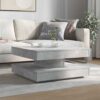 Coffee Table 360-Degree Rotatable Concrete Grey 70x70x34.5 cm