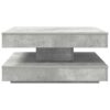 Coffee Table 360-Degree Rotatable Concrete Grey 70x70x34.5 cm