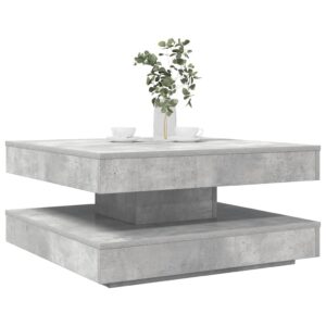 Coffee Table 360-Degree Rotatable Concrete Grey 70x70x34.5 cm