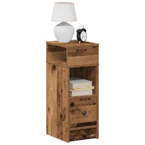Bedside Cabinets 2 pcs with Drawer Old Wood 25x31x66 cm