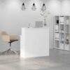 Reception Desk White 100x50x103.5 cm Engineered Wood