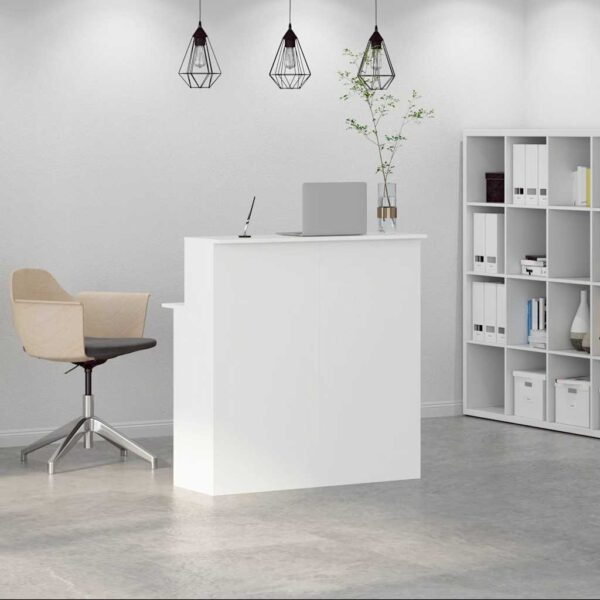 Reception Desk White 100x50x103.5 cm Engineered Wood