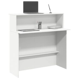 Reception Desk White 100x50x103.5 cm Engineered Wood