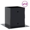 Post Bases Square 12 pcs Anthracite 101x101 mm Powder-coated Steel