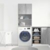 Washing Machine Cabinet Grey Sonoma 64x24x190 cm Engineered Wood