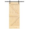 Sliding Door with Hardware Set 85x210 cm Solid Wood Pine