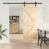 Sliding Door with Hardware Set 70x210 cm Solid Wood Pine