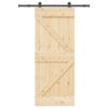 Sliding Door with Hardware Set 85x210 cm Solid Wood Pine