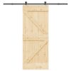 Sliding Door with Hardware Set 85x210 cm Solid Wood Pine